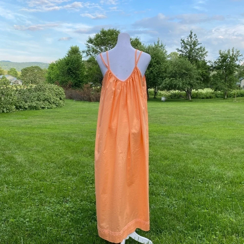 Oscar de la Renta Peach Cotton Maxi Dress